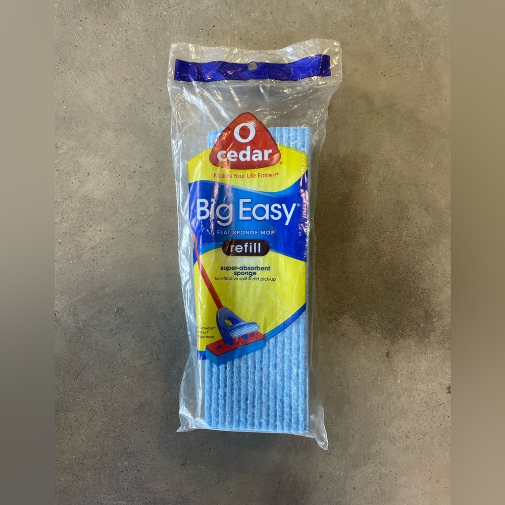 O Cedar Big Easy Flat Sponge Mop Refill NWT